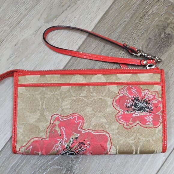 Coach Poppy Placed Flower Glam Tote Multi Color with Wallet - Picture 7 of 16